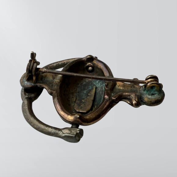 Antique 1930s Kaywin Nov NY Door Knocker Brooch Pin - Picture 3 of 4